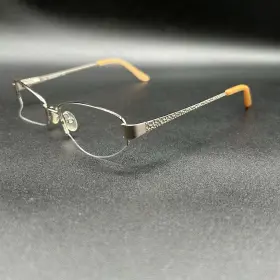 7752-092824-19.95 Adensco Sherry Half-rim Eyeglasses Frame Light Gold Flex 51-17-135 Used