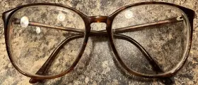 1865 Adensco 8533 Col. Eyeglasses Round Brown Rim Frames Only 140 Mm