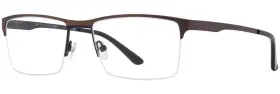 55-18-138 Adin Thomas At-438 Eyeglasses Frames C2 Brown Square Half Rim