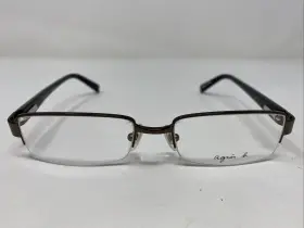 50-17-135 Agn S B. Abm108 Agnes B11 Brown Steel Half Rim Eyeglasses Frame Po12 50-17-135 Agn S B. Abm108 Agnes B11 Brown Steel Half Rim Eyeglasses Frame Po12
