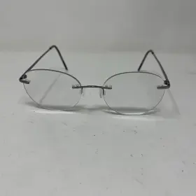 49-18-140 Airlock Qv76 Titanium Eyewear Wisdom 203 046 Silver Rimless Eyeglasses