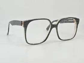 908-961 Alain Mikli Paris A.m. 86 White Stripe On Grey Marble Eyeglasses Frame