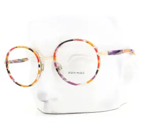 A02025 Alain Mikli Eyeglasses 008 Glasses Orange Violet Light Gold 50mm No Case