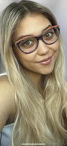A03041003 Alain Mikli A03041 New 52mm Purple Orange Cat Eye Womens Eyeglasses Italy