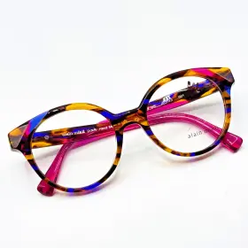 A03143 Alain Mikli Savoie 001 Eyeglass Women Havana Blue Tortoise Round Demo Len