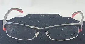 Alain Mikli Ml1004 Eyeglasses Frames 0041 Red And Black Half Rim Need New Lenses