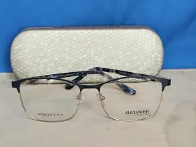 Alexander 841356077045 New Womens Perfect Fit Eyeglass Frame Sharmain Sapphire Metal 55-16