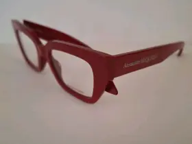 Am0453o Alexander Mcqueen New Red Eyeglasses Square Plastic Retro Look