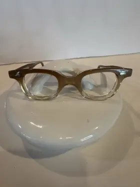 32018 American Optical Glasses Youth 5 Curved Temple 4 Inch Frames Only Beige Tan Ao