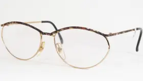 676-da Amor Vintage Rare 366 Gold /multicolor Unique Eyeglasses Frame 56mm