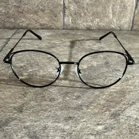 52-18-143 Andwood Ar007 Round Black Metal Eyeglasses Frames Only