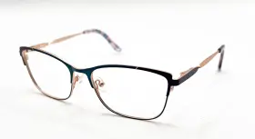 At108 Ann Taylor New C03 Matte Teal Blue Black Gold Authentic Eyeglasses 52-16