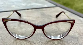 52-17-135 Ann Taylor At340 Women S Eyeglass Frames In Red Burgandy With Gold