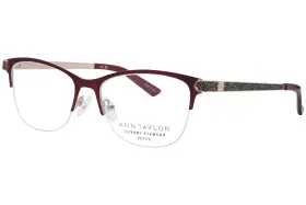 Atp012 Ann Taylor C02 Eyeglasses Womens Matte Burgundy/gold Optical Frame 50mm