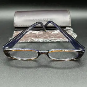 7558-090924-15.95 Anne Klein Ak 8087 222 Eyeglasses Frame Brown Violet 52-16-135 Used With Case