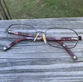 Ak9107 Anne Klein Glasses Metal Rim Frames Red Tortoise Color
