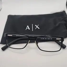 Ax1003 Armani Exchange A X 1003 6014 52-17 145 Black Eyeglass Frame Metal Full Rim
