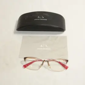 53-17-140 Armani Exchange Ax1023 3167 Eyeglasses Gold And Red Frame With Case