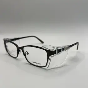 54-17-135 Armourx Arx-7103p Safety Eyeglasses Frames Arx 7103p Olive Brown Side Shields