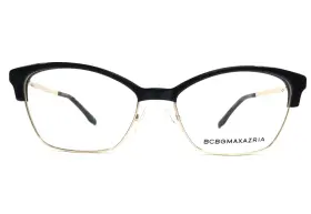 53-16-140 Bcbgmaxazria 886453504452 Eyeglasses Frames Peyton Black Gold Cat Eye Full Rim