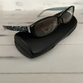 Bb5063 Bebe New Hugs Eyeglasses Frames Jet Black Baby Blue Floral 52-16 135