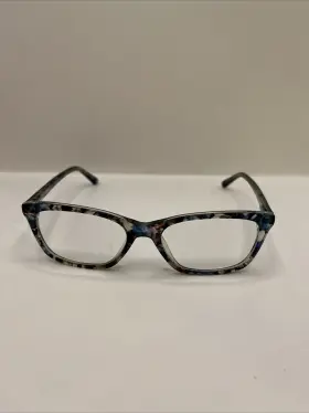 53-17-135 Bebe Bb5145 Eyeglasses Frames 400 Blue Floral Brown Rectangle Full Rim