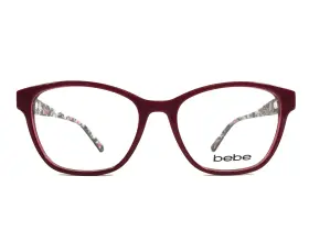 53-17-140 Bebe Bb5184 Eyeglasses Frames 601 Ruby Red Cat Eye Full Rim