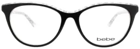 Bb5189-001 Bebe Eyeglasses Womens Black Cat Eye Frame 55-17-140 New Authentic
