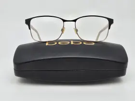 Bb5190 Bebe 001 Jet Black Gold On Crystal Eyeglasses Frame With Flexhinge And Case
