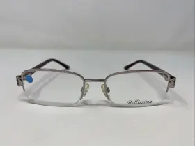 51-17-135 Bellissima 1032bl Bl 3113 Shiny Silver Half Rim Eyeglasses Frame 697