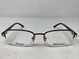 49-17-135 Bellissima 1033b Bl 2004 Brown Metal Half Rim Eyeglasses Frame Lt49