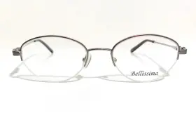 50-19-135 Bellissima Bl627 Light Mauve Silver Semi Rimless Oval Eyeglasses Rx Mm