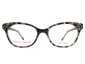 52-17-140 Betsey Johnson 751658253835 Eyeglasses Frames Spotlight Blk Black Floral Stars