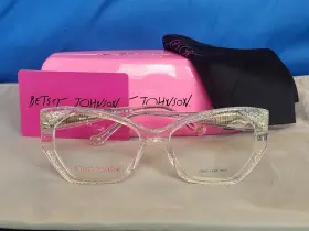 54-17-140 Betsey Johnson 751658253866 New Womens Eyeglass Frame Ceo Vibes Crystal Plastic