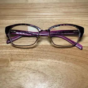 53-17-140 Betsey Johnson 751658993397 Geek Womens Metal Eyeglass Frame Purple Frames Only