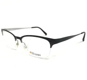 56-18-150 Biggu B748-01 Eyeglasses Frames B748 01 Black Silver Rectangular Half Rim
