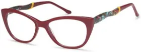 55-18-150 Biggu B779 Capri Optics Womens Eyeglasses Red/mosaic With Soft Case