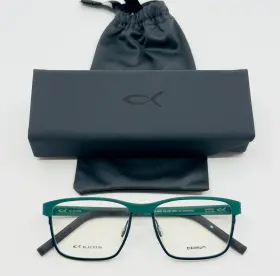 53-15-145 Blackfin Bf987 New Black River 1439 Green Blue Square Eyeglasses B 39
