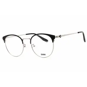 Bw5010 Bmw Unisex Eyeglasses Shiny Light Ruthenium Metal Round Shape Frame 014