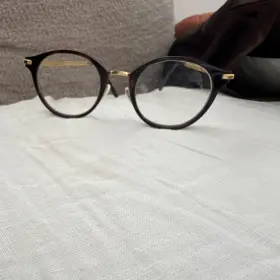 Bc0025o Boucheron 002 Round Brown Gold Eyeglasses 48mm Plastic Metal