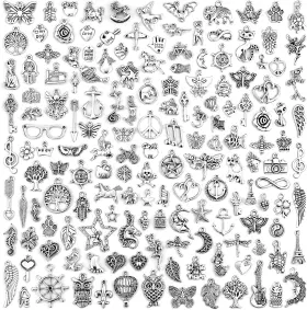 Usa00339 Brand Jialeey 200 Pcs Wholesale Bulk Lots Jewelry Making Charms Mixed Smooth