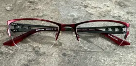 52-17-135 Brendel 902058 Eschenbach Germany 50 Red Half Rim Eyeglasses Frames G1