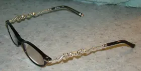 A20273-145 Brighton Reading Eyeglass Frames 2.5 Alcott 3.5 Inch Silver On Arms Euc
