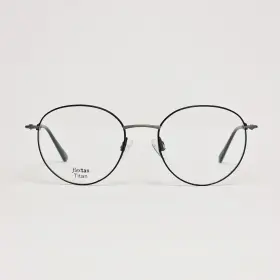4485-1 Brilleneyes Titan Flexible Titanium Unisex Round Glasses In Black / Gun