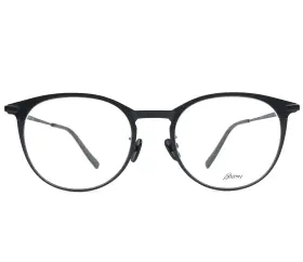 51-19-145 Brioni Br0012o Eyeglasses Frames 001 Black Round Full Rim Titanium