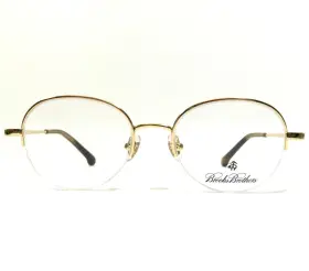 48-18-150 Brooks Brothers 759548359292 Eyeglasses Frames Bb1042 1172 Gold Round Half Rim