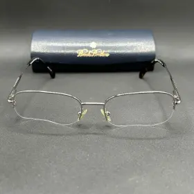 Brooks Brothers 7878-101224-26.95 Bb 1043 Half-rim Eyeglasses Silver 1558 52-18-140 Used With Case