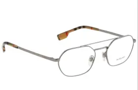 Be1351 Burberry 056597333009 New Rx-able Eyeglasses B 1351 1003 55-19 145 Gunmetal And Plaid Frames