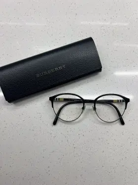 1318-1252 Burberry Eyeglasses B 1318 1252 51-19 145 Black-plaid Frame With Spring Hinges P