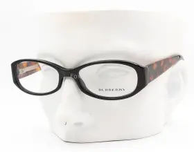 2118 Burberry 3329 B Eyeglasses Glasses Black With Plaid Temples 50mm Small